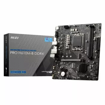 Материнская плата MSI PRO H610M-B DDR4 Soc-1700 Intel H610 2xDDR4 mATX AC`97 8ch(7.1) GbLAN+VGA+HDMI