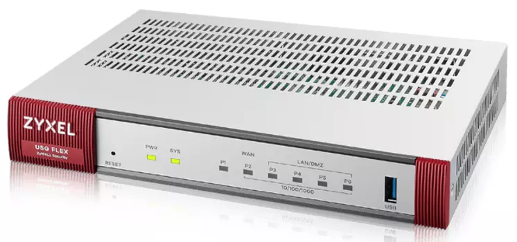 Межсетевой экран Zyxel ZyWALL USG FLEX 100 с набором подписок на 1 год (AS,AV,CF,IDP), 2xWAN GE (1xRJ-45 и 1xSFP), 1xOPT GE (LAN/WAN), 3xLAN/DMZ GE, 1xUSB3.0, AP Controller (8/24) (USGFLEX100-RU0102F)