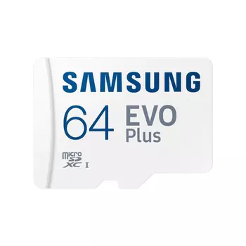 microSDXC 64GB Samsung EVO Plus Memory Card Samsung UHS-I U1 Class 10, Adapter, 130 MB/s, 10000 циклов, - 25°C to 85°C, RTL Samsung MB-MC64KA
