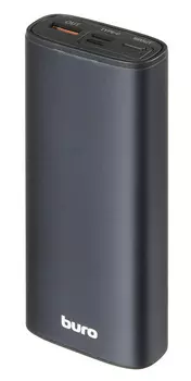 Мобильный аккумулятор Buro RB-10000-QC 10000mAh 3A Quick Charge 3.0, Power Delivery 18W 2xUSB серебристый