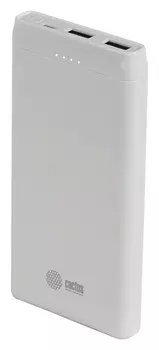 Мобильный аккумулятор Cactus CS-PBFSMT-10000 10000mAh 2.1A 2xUSB белый