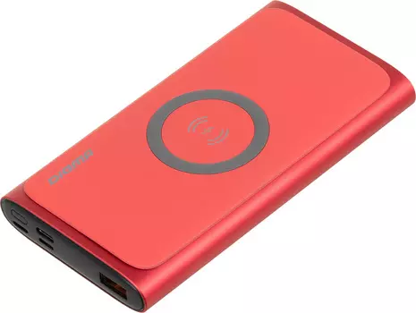 Мобильный аккумулятор Digma DGPQ10G 10000mAh 3A QC PD 20W беспроводная зарядка красный (DGPQ10G22CRD)