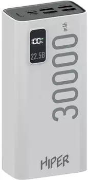 Мобильный аккумулятор Hiper EP 30000 30000mAh 3A QC PD 5xUSB белый (EP 30000 WHITE)
