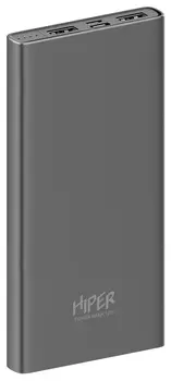 Мобильный аккумулятор Hiper Metal10K 10000mAh 2.4A 2xUSB темно-серый (METAL 10K SPACE GRAY)