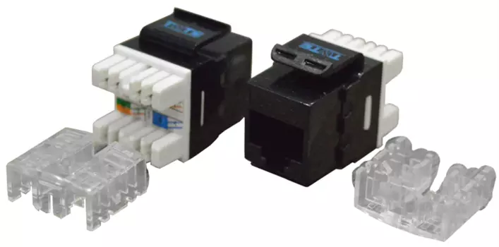 Модуль Keystone RJ45, Cat.6, UTP, 180 градусов, черный (TWT-OK45UTP180/6-BK)