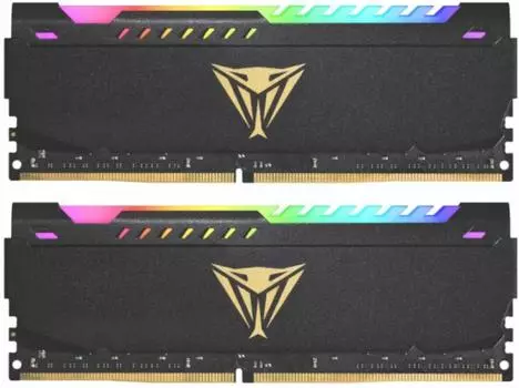 Модуль памяти PATRIOT Viper Steel RGB Gaming DDR4 Общий объём памяти 32Гб Module capacity 16Гб Количество 2 3200 МГц Множитель частоты шины 18 1.35 В RGB черный PVSR432G320C8K