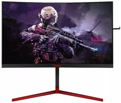 Монитор 27" AOC AGON AG273QCG Curved 1800 2560x1440@165Hz TN LED 16:9 1ms HDMI DP 4*USB 3.0 50M:1 1000:1 170/160 400cd HAS Pivot Swivel Tilt Speakers Microphone Black-Red (AG273QCG)