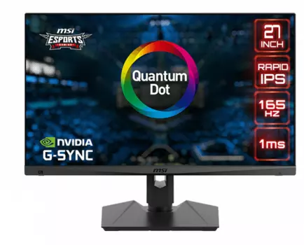 Монитор 27" MSI Optix MAG274QRF QD, Rapid IPS, Flat, 2560x1440, 165HZ, G-SYNC Compatible, HDR ready, Quantum dot technology (3CA8) (9S6-3CA8DA-086)