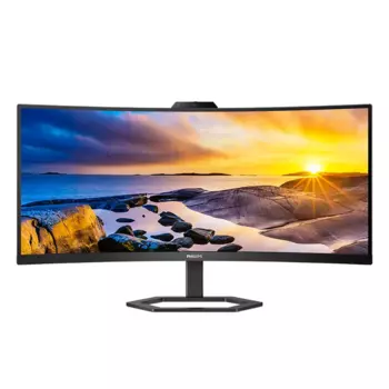 МОНИТОР 34" PHILIPS 34E1C5600HE/00 Black (VA, изогнутый, 3440x1440, 100Hz, 1 ms, 178°/178°, 300 cd/m, Mega DCR, +HDMI 2.0, +DisplayPort 1.2, +4xUSB 3.2, +USB-Type C, +WEB-Cam 5.0 mpx, +MM, (34E1C5600HE/00)