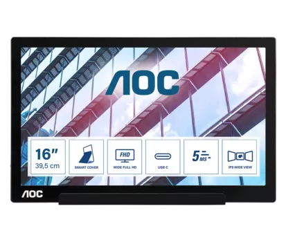 Монитор AOC 15.6" Style I1601P черный IPS LED 16:9 матовая 700:1 220cd 160гр/160гр 1920x1080 FHD USB 0.824кг