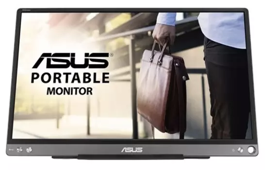Монитор ASUS 15.6" MB16ACE IPS USB-Portable Monitor, 1920x1080, 5ms, 250cd/m2, 800:1, 178°/178°, USB Type-C, 60Hz, Pivot Auto-Rotate, Ultra-slim, SmartCase, Compatible Thunderbolt 3, DarkGray, 90LM0381-B04170 (MB16ACE)