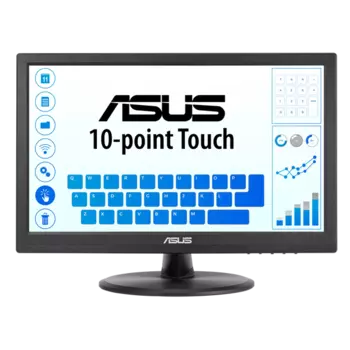 Монитор ASUS 15.6" VT168HR Touch LED, 16:9, 1366x768, 5ms, 220cd/m2, 100M:1, 90°/65°, D-SUB, HDMI, USB-B upstream, 60Hz, регул. наклона, VESA, Black, 90LM02G1-B04170 3 years (VT168HR)
