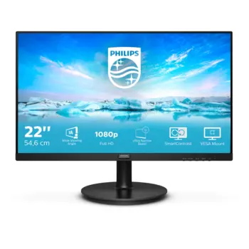 Монитор LCD 21.5'' [16:9] 1920х1080(FHD) VA, nonGLARE, 250cd/m2, H178°/V178°, 3000:1, 10M:1, 16,7 миллионов цветов, 4ms, VGA, DVI, Tilt, 2Y, Black