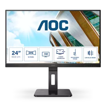 Монитор LCD 23.8'' 16:9 1920х1080(FHD) VA, nonGLARE, 75 Гц, 300cd/m2, H178°/V178°, 3000:1, 50M:1, 16,7 миллионов цветов, 4ms, VGA, DVI, HDMI, DP, USB-C, USB-Hub, Height adj, Pivot, Tilt, Swivel, Speakers, Audio out, 3Y, Black