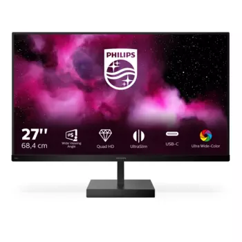 Монитор LCD 27'' [16:9] 2560х1440(WQHD) IPS, nonGLARE, 350cd/m2, H178°/V178°, 1000:1, 16.7M, 4ms, 2xHDMI, USB-Hub, Tilt, 2Y, Black