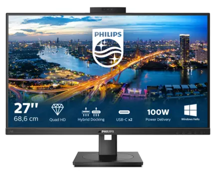 Монитор LCD 27'' 16:9 2560x1440 (QHD) IPS, W-LED, nonGLARE, 109 PPI, 350 cd/м2, 1000:1, 50 000 000:1, 0,2331 x 0,2331 mm, DisplayPort 1.4 — 1 шт., HDMI 1.4 — 2 шт., USB-C — 1 шт. , Черный