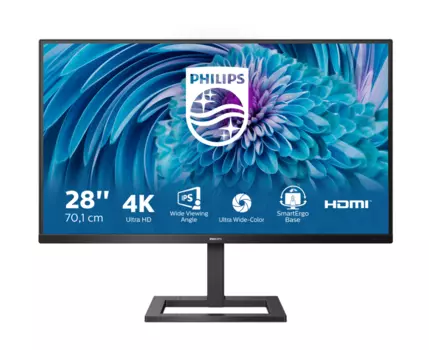 Монитор LCD 28'' [16:9] 3840x2160(UHD 4K) IPS, nonGLARE, 300cd/m2, H178°/V178°, 1000:1, 1,07 миллиардов цветов, 4ms, HDMI, DP, USB-Hub, Height adj, Speakers, 2Y, Black