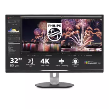 Монитор LCD 31,5'' 16:9 3840x2160(UHD 4K) VA, nonGLARE, 400cd/m2, H178°/V178°, 3000:1, 80M:1, 1.07B, 4ms, VGA, 2xHDMI, DP, USB-Hub, Height adj, Pivot, Tilt, Swivel, Speakers, 3Y, Black