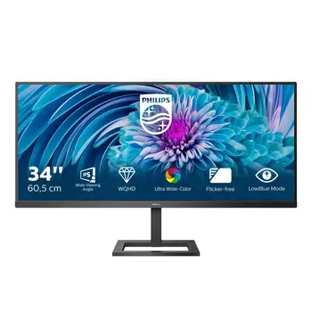 Монитор LCD 34'' [21:9] 3440x1440(UWQHD) IPS, Curved, nonGLARE, 300cd/m2, H178°/V178°, 1000:1, 80M:1, 16.7M, 4ms, VGA, 2xHDMI, DP, Height adj, Tilt, Swivel, Speakers, 3Y, Black