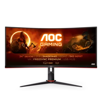 Монитор LCD 34'' [21:9] 3440x1440(UWQHD) VA, Curved, nonGLARE, 300cd/m2, H178°/V178°, 3000:1, 80M:1, 16.7M, 1ms, VGA, 2xHDMI, DP, USB-Hub, Height adj, Tilt, Swivel, Speakers, 3Y, Black