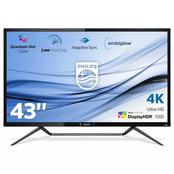 Монитор LCD 42.5'' [16:9] 3840x2160(UHD 4K) MVA, nonGLARE, 720cd/m2, H178°/V178°, 4000:1, 50М:1, 1.07B, 4ms, HDMI, 2xDP, USB-C, USB-Hub, Tilt, Speakers, 2Y, Black