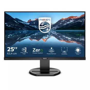 Монитор LCD 63,5 cm (25") [16:10] 1920х1200(WUXGA) IPS, nonGLARE, 300 cd/m?, H178°/V178°, 1000:1, 50M:1, 16.7M, 5 ms, VGA, DVI, HDMI, DP, USB-Hub, Height adj, Tilt, Swivel, Speakers, Audio out, 3Y, Black