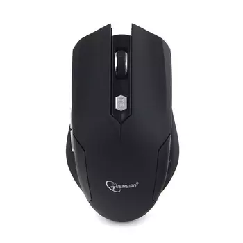 Мышь беспроводная Gembird MUSW-240, 2.4ГГц, черный, soft touch, 5 кнопоки+колесо-кнопка, 1600 DPI, батарейки в комплекте