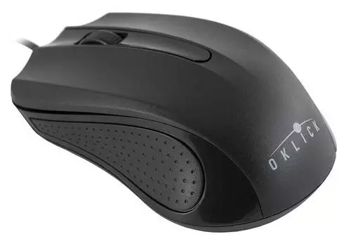 Мышь Оклик 225M черный оптическая (1200dpi) USB (2but)