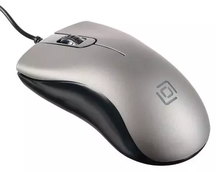 Мышь Оклик 375M серый оптическая (1000dpi) USB (2but)