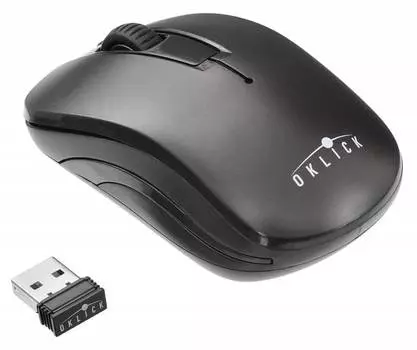 Мышь Оклик 445MW черный оптическая (1200dpi) беспроводная USB (2but)