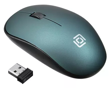 Мышь Оклик 515MW черный/зеленый оптическая (1200dpi) беспроводная USB (2but)