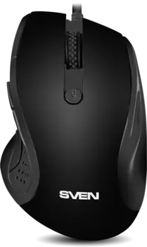 Мышь SVEN RX-113 (5+1кл. 800-2000DPI, Soft Touch, каб. 1,5м, блист.) USB чёрная Sven RX-113 (SV-018733)