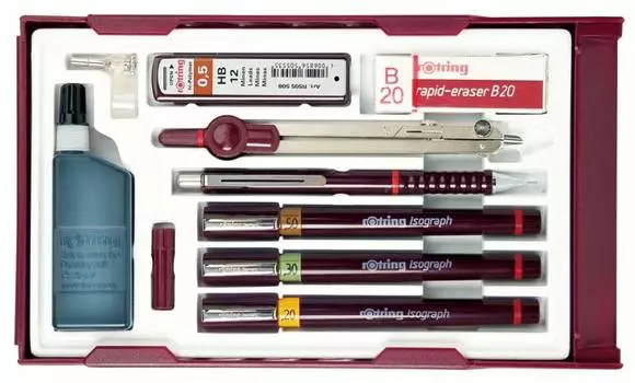Набор изографов Rotring Combi Master S0699430 в компл.:0.2/0.3/0.5мм/аксессуары