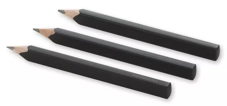 Набор карандашей чернографит. Moleskine Drawing EW2PG001A (3 карандаша) HB/2B корпус черный блистер