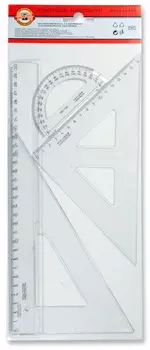 Набор линеек Koh-I-Noor 750748 075074800000 пластик прозрачный пластиковый пакет с европодв.