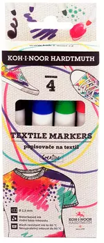 Набор маркеров для ткани Koh-I-Noor 3205 773205JD02KS круглый пиш. наконечник 2.5мм 4цв.