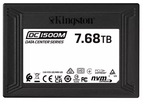 Накопитель SSD Kingston PCI-E 3.0 7.5Tb SEDC1500M/7680G DC1500M 2.5" 1.6 DWPD