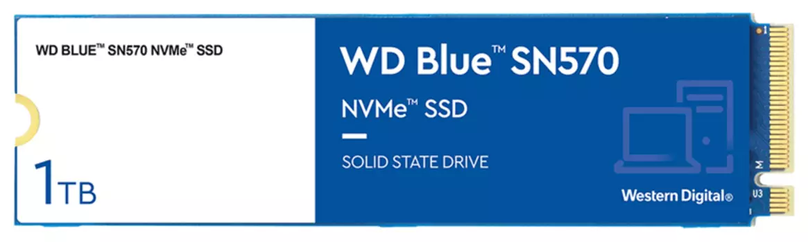 Накопитель SSD WD Original PCI-E x4 1Tb WDS100T3B0C Blue SN570 M.2 2280