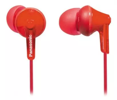 Наушники вкладыши Panasonic RP-HJE125E-R 1.1м красный проводные в ушной раковине