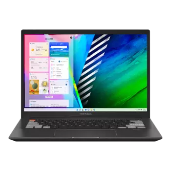 Ноутбук ASUS Vivobook Pro 14 M7400QE-KM117 R7-5800H/16Gb/512Gb M.2 SSD/14,0 OLED WQXGA+ (2880 x 1800) 90Hz/GeForceRTX 3050Ti 4Gb/WiFi6/BT/Backlit KB/No OS/1.4Kg/Black/DIALPAD (90NB0V51-M004H0)