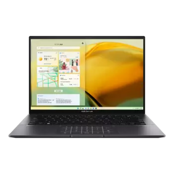 Ноутбук ASUS Zenbook 14 OLED UM3402YA-KM176W AMD R5-5625U/8b LPDDR4X/512GB SSD/14", WQXGA+ (2880 x 1800)/WiFi6E//Windows 11 Home ENG/1.39Kg/Jade Black/RU_EN_KEYBOARD (90NB0W95-M00CN0)