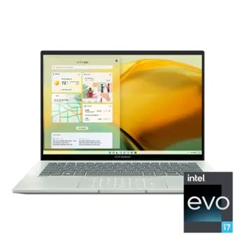 Ноутбук ASUS Zenbook 14 OLED UX3402ZA-KM103W Intel Core i7-1260P/16Gb/512Gb SSD/14,0 OLED 2560x1600 /WiFi/BT/no OS/1.1Kg/Aqua Celadon/Fingerprint /RU KEYBOARD/Sleeve+USB-A to RJ45 (90NB0WC2-M009F0)