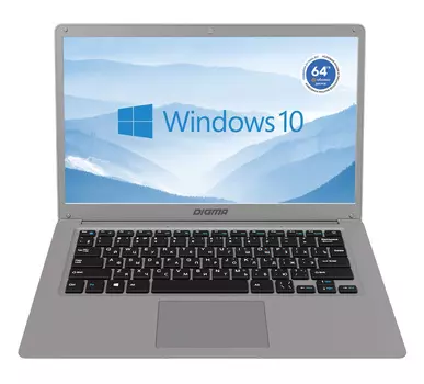 Ноутбук Digma EVE 14 C415 Celeron N3350 4Gb eMMC128Gb Intel HD Graphics 500 14" IPS FHD (1920x1080) Windows 10 Home Single Language 64 grey space WiFi BT Cam 5000mAh