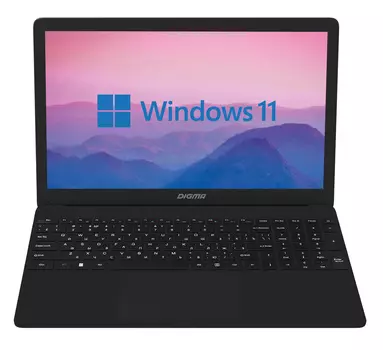 Ноутбук Digma EVE 15 P417 Celeron N4000 8Gb SSD256Gb Intel UHD Graphics 600 15.6" IPS FHD (1920x1080) Windows 11 64 black WiFi BT Cam 5000mAh