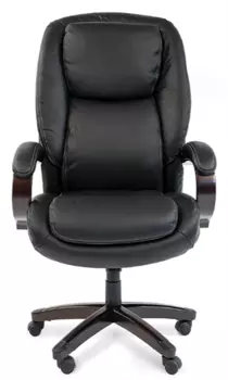 Офисное кресло Chairman 408 Россия кожа+PU черн. (7030084)