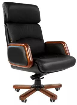 Офисное кресло Chairman 417 Россия кожа черная (6082581)