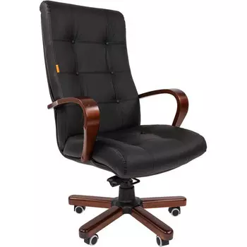 Офисное кресло Chairman 424 WD Россия кожа черная (7066133)