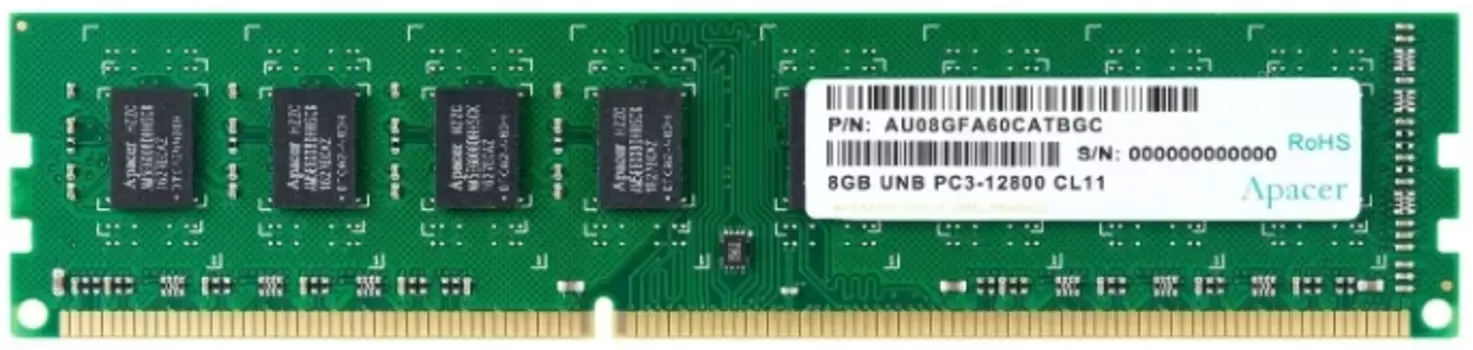 Оперативная память Apacer DDR3 8GB 1600MHz UDIMM (PC3-12800) 1,35V (Retail) (AU08GFA60CATBGJ/DG.08G2K.KAM) (AU08GFA60CATBGJ)