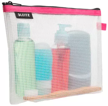 Папка на молнии ZIP Leitz WOW 40140023 полипропилен розовый