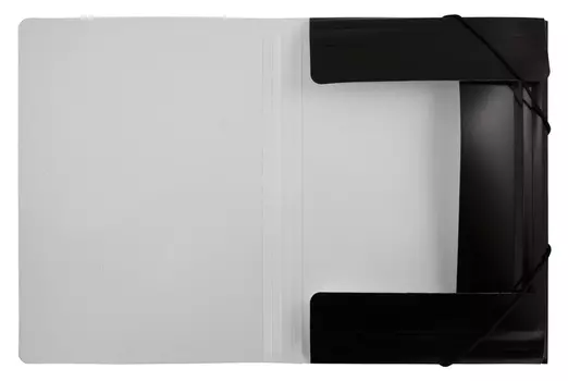 Папка на резинке Бюрократ Black&amp;White BWPR05BLCK A4 пластик кор.30мм 0.5мм черный/белый